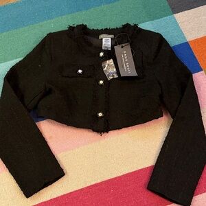 Sans Souci Black Cropped Blazer Sz Med